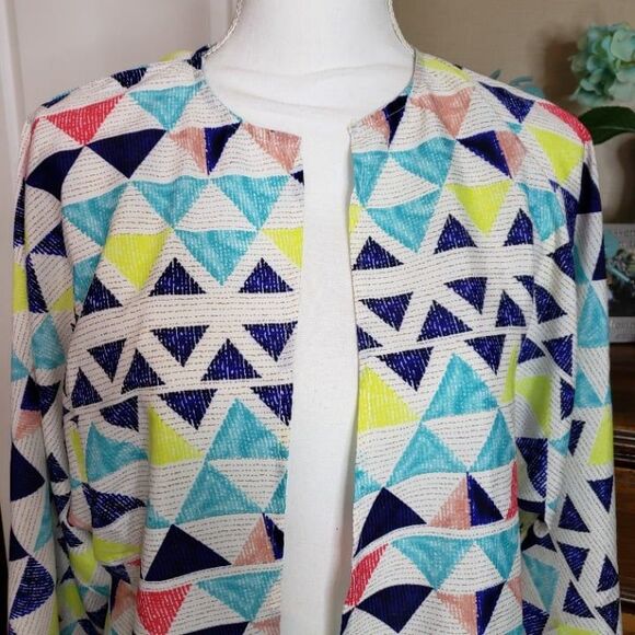 NEW W118 Walter Baker Triangles Kiki Kimono womens S Lightweight Cardigan Shell - Picture 2 of 9